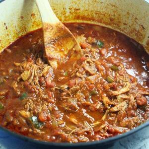 Warm and spicy, quick and easy, this Paleo and Whole30 Leftover Turkey Chili is the perfect weeknight dinner on a cold, rainy winter night.