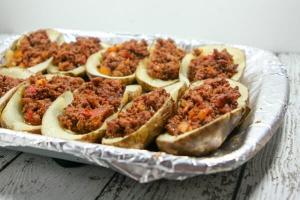 With the sweet + spicy Sloppy Joes offsetting the salty + crispy but yet "buttery" potato skins, these Whole30 Potato Skins = an explosion of flavor! You won't believe they are Whole30-compliant!
