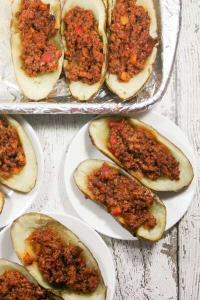 With the sweet + spicy Sloppy Joes offsetting the salty + crispy but yet "buttery" potato skins, these Whole30 Potato Skins = an explosion of flavor! You won't believe they are Whole30-compliant!
