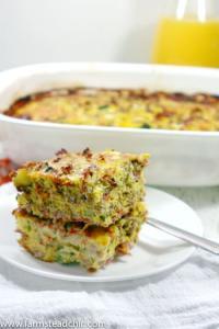 This Paleo and Whole30 Breakfast Casserole will be the hit of your weekend brunch. Filled with bacon, eggs and beef, it even sneaks in loads of healthy veggies!