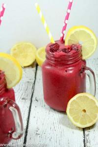 This Raspberry Lemonade Smoothie has the perfect balance of tangy + sweet. This perfect warm weather treat uses only Whole30- + Paleo-compliant ingredients.
