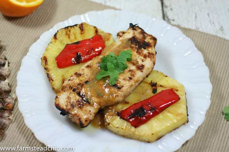 This Pineapple Chile Grilled Chicken Marinade is made with luscious tropical pineapple juice, tart fresh oranges and fiery red chiles. It's Paleo- and Whole30-friendly and comes together in just a few short minutes.