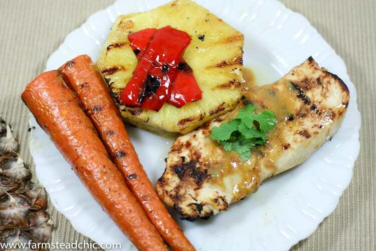 This Pineapple Chile Grilled Chicken Marinade is made with luscious tropical pineapple juice, tart fresh oranges and fiery red chiles. It's Paleo- and Whole30-friendly and comes together in just a few short minutes.