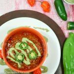 Pepper lovers rejoice! This Paleo and Whole30 Five Pepper Soup is so fun and colorful! Beefy, zesty and spicy with a hint of (natural) sweetness, it's full of bell, poblano, Anaheim  jalapeño and habanero peppers! Dairy free, gluten free, grain free, guilt free.