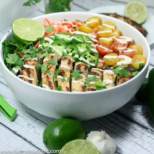 This Taco Ranch Grilled Chicken Salad combines two of summer's greatest joys: (1) grilling and (2) loads of fresh veggies. Add some Mexican spices and Ranch seasoning and ... what are you waiting for?? Whole30, Paleo, Dairy-free!