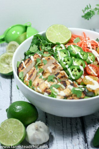 This Taco Ranch Grilled Chicken Salad combines two of summer's greatest joys: (1) grilling and (2) loads of fresh veggies. Add some Mexican spices and Ranch seasoning and ... what are you waiting for?? Whole30, Paleo, Dairy-free!