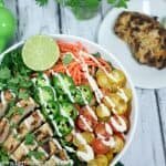 This Taco Ranch Grilled Chicken Salad combines two of summer's greatest joys: (1) grilling and (2) loads of fresh veggies. Add some Mexican spices and Ranch seasoning and ... what are you waiting for?? Whole30, Paleo, Dairy-free!