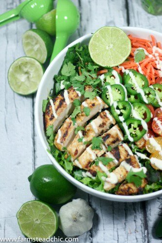 This Taco Ranch Grilled Chicken Salad combines two of summer's greatest joys: (1) grilling and (2) loads of fresh veggies. Add some Mexican spices and Ranch seasoning and ... what are you waiting for?? Whole30, Paleo, Dairy-free!