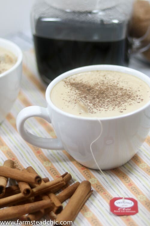 This Paleo and Whole30 Chai Spice Latte combines all the flavors of chai tea with freshly brewed coffee and a touch of creamy coconut milk to start your day off right. Sprinkle it with cinnamon for an extra little kick and a drool-worthy pic. Dairy free and vegan. <3