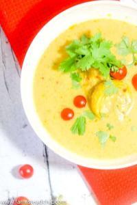 This Paleo and Whole30 Creamy Curry Summer Squash Soup is creamy, spicy and bursting with flavor yet still wholesome, healthy, dairy free and gluten free. Light and full of fresh-from-the-garden veggies, serve it alongside a small salad for a perfect summertime lunch.