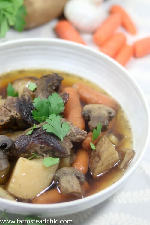 This Whole30 Slow Cooker Beef Stew requires less than 10 ingredients with minimal prep + cleanup. A healthy, flavorful Crock Pot dinner for the whole fam!