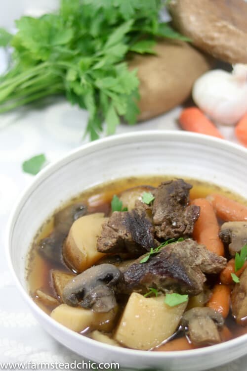 This Whole30 Slow Cooker Beef Stew requires less than 10 ingredients with minimal prep + cleanup. A healthy, flavorful Crock Pot dinner for the whole fam!