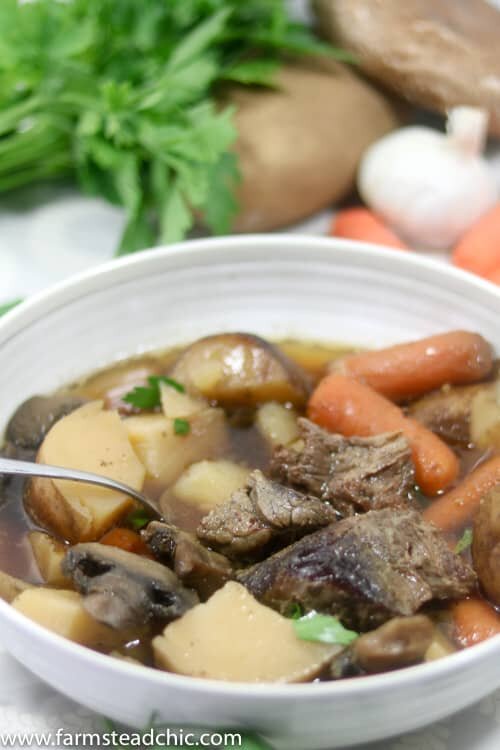 This Whole30 Slow Cooker Beef Stew requires less than 10 ingredients with minimal prep + cleanup. A healthy, flavorful Crock Pot dinner for the whole fam!