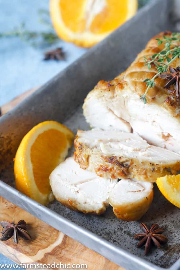 This Paleo and Whole30 Slow Cooker Turkey Breast with Orange & Thyme is incredibly moist and tender, super easy to make and full of autumn flavor.