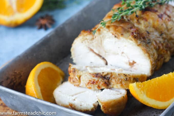 This Paleo and Whole30 Slow Cooker Turkey Breast with Orange & Thyme is incredibly moist and tender, super easy to make and full of autumn flavor.