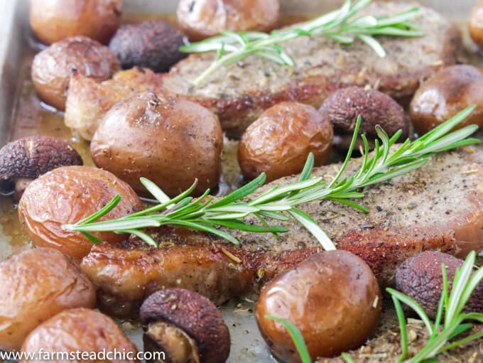 This Whole30 Steak and Potatoes Sheet Pan Dinner is the perfect meal for a busy weeknight or when you don't want to spend an hour in the kitchen. Rosemary and garlic highlight the flavor of the steak and veggies without overpowering them. This meal is so simple and easy to make with minimal prep and cleanup.