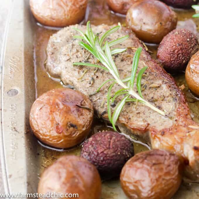 This Whole30 Steak and Potatoes Sheet Pan Dinner is the perfect meal for a busy weeknight or when you don't want to spend an hour in the kitchen. Rosemary and garlic highlight the flavor of the steak and veggies without overpowering them. This meal is so simple and easy to make with minimal prep and cleanup.