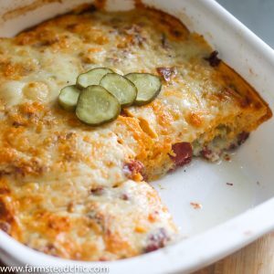 Low Carb, Keto Reuben Casserole partially eaten