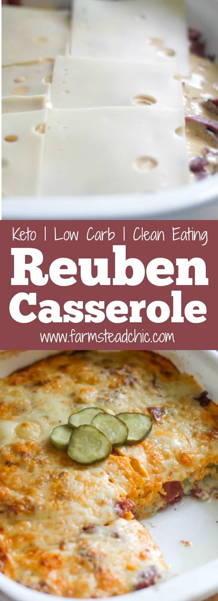 Low Carb, Keto Reuben Casserole Pinterest Graphic