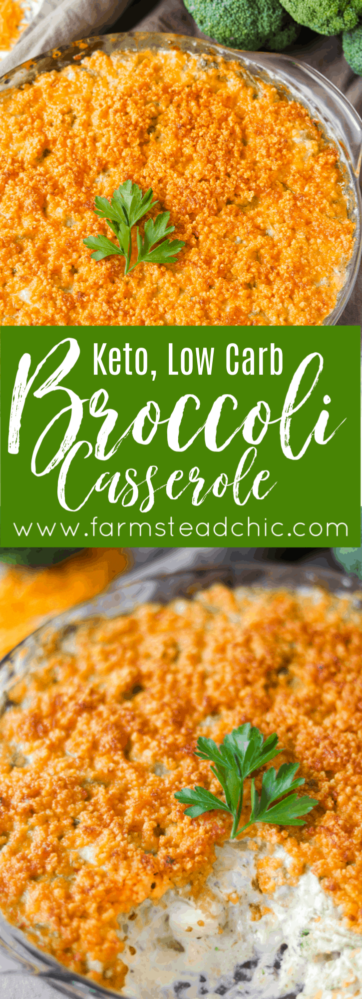 Low Carb, Keto Broccoli Casserole Pinterest Graphic