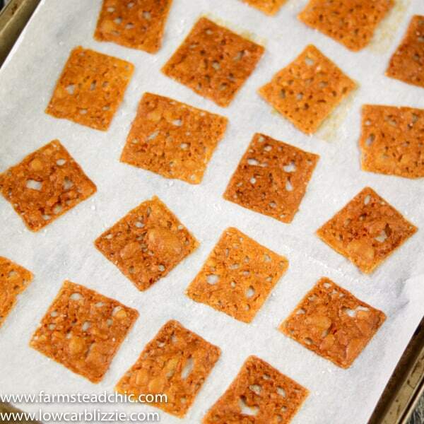 keto crackers on a sheet pan
