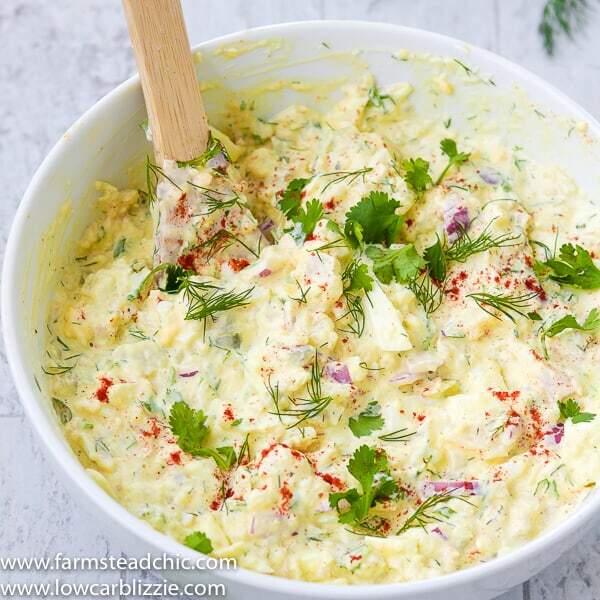 low carb, keto potato salad - fauxtato salad