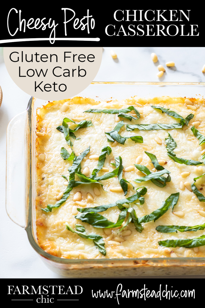 Keto Cheesy Pesto Chicken Casserole