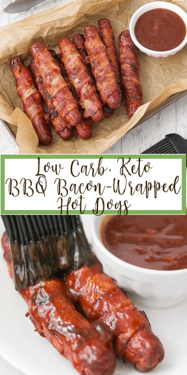 These Low Carb, Keto BBQ Bacon-Wrapped Hot Dogs are sure to be a hit with everyone, especially the kiddos. Who can say no to a grilled hot dog wrapped in bacon and slathered with a sweet and spicy (if you want) barbecue sauce? You only need three ingredients, ten minutes and a grill to get these puppies started. Come on! 