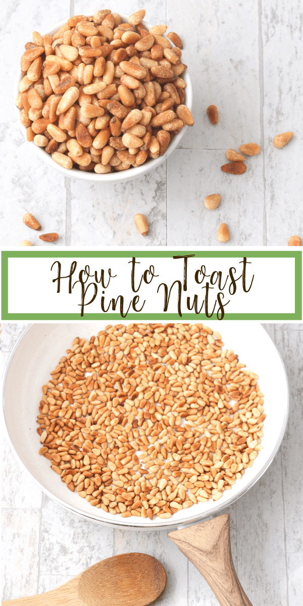 How to toast pine nuts! This super-quick, super-easy instructional post on how to toast pine nuts will bring your dreams of homemade keto pesto to life. All you need is a frying pan, a wooded spoon, and well, pine nuts! 