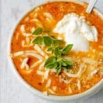 Low Carb, Keto Lasagna Soup, Gluten free, grain free lasagna