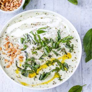 Low Carb, Keto Pesto Chicken Soup