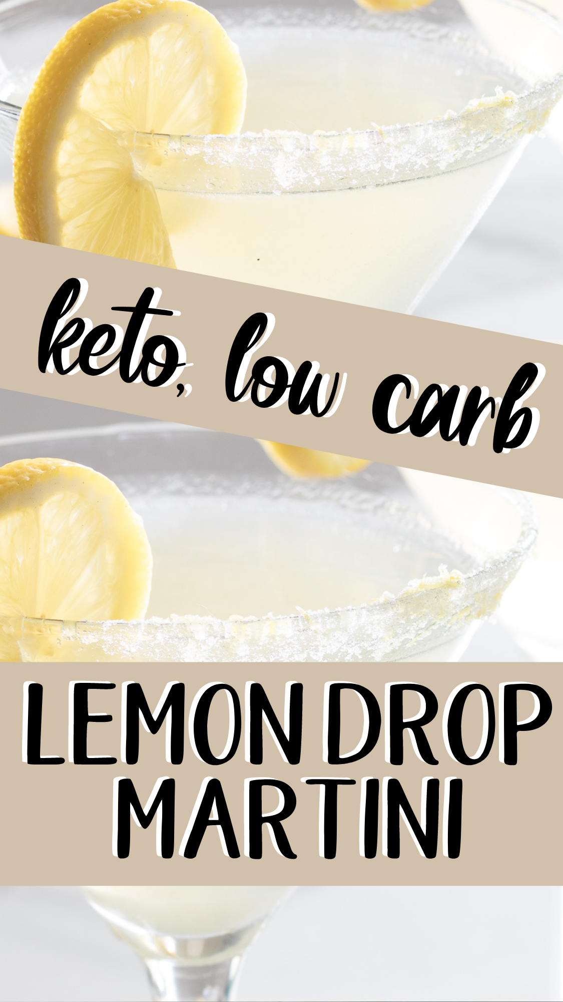 Low Carb, Keto Lemon Drop Martini