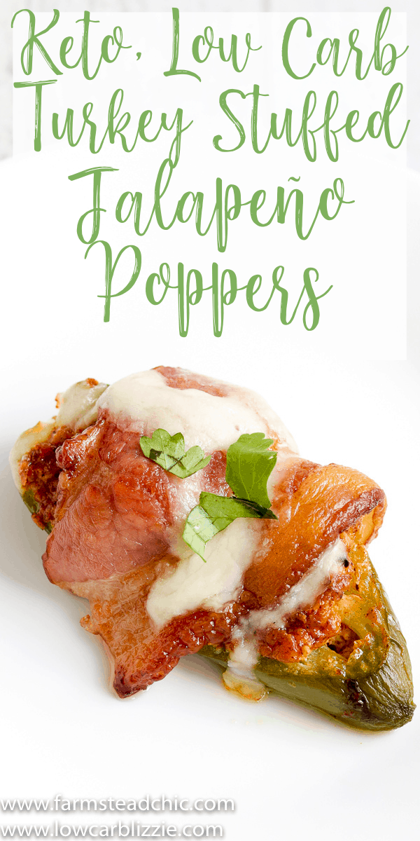 These Low Carb, Keto Leftover Turkey Jalapeño Poppers are creamy and spicy, practically melt in your mouth and have only one carb each! | www.farmsteadchic.com | #lowcarb #keto #leftoverturkey #jalapeñopoppers #farmsteadchic