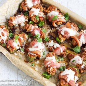 These Low Carb, Keto Leftover Turkey Jalapeño Poppers are creamy and spicy, practically melt in your mouth and have only one carb each! | www.farmsteadchic.com | #lowcarb #keto #leftoverturkey #jalapeñopoppers #farmsteadchic
