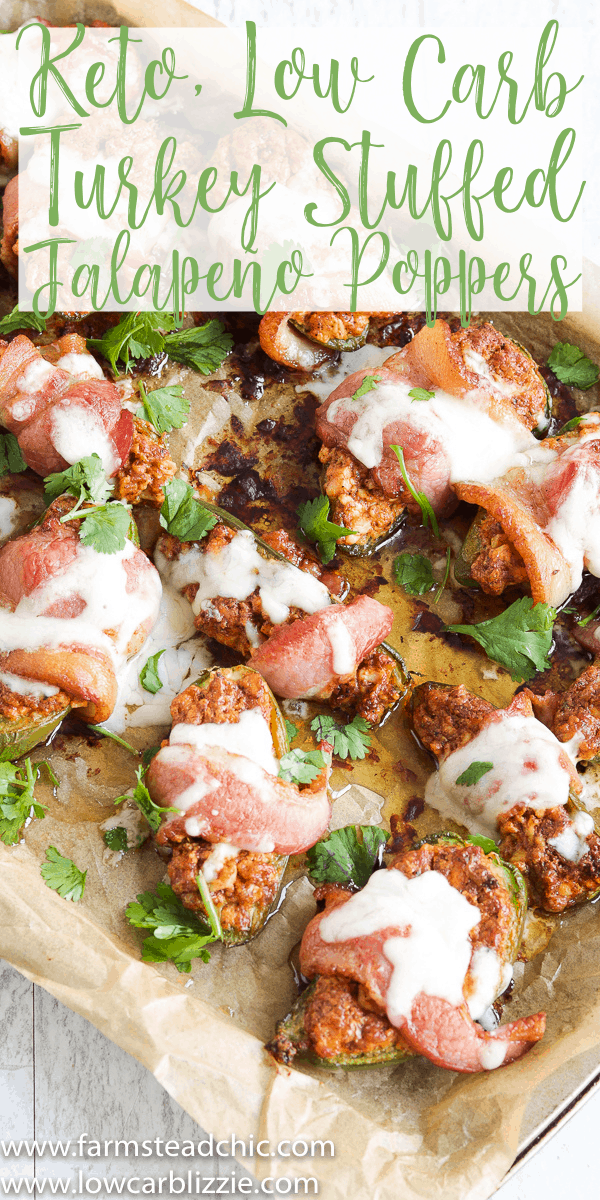 These Low Carb, Keto Leftover Turkey Jalapeño Poppers are creamy and spicy, practically melt in your mouth and have only one carb each! | www.farmsteadchic.com | #lowcarb #keto #leftoverturkey #jalapeñopoppers #farmsteadchic
