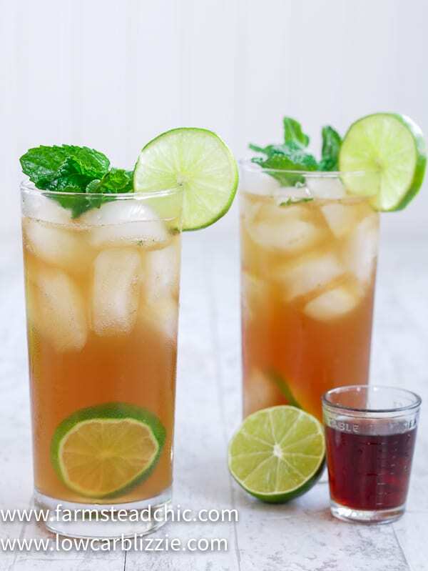 This Low Carb, Keto Spiced Rum Mojito is a sugar-free, snappy take on the traditional Cuban cocktail. While a regular mojito can add up to 50 carbs (or more), this Keto Mojito is less than two carbs! You can't go wrong with dark spiced rum, tangy lime juice and fresh mint leaves. | www.farmsteadchic.com | #ketococktail #lowcarbcocktail #mojito #ketomojito #lowcarbmojito #farmsteadchic #darkrummojito #spicedrummojito