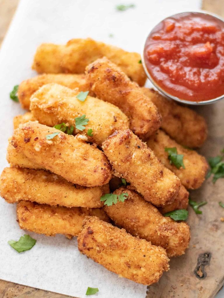 Keto Mozzarella Cheese Sticks - Gluten Free Fried Cheese Sticks