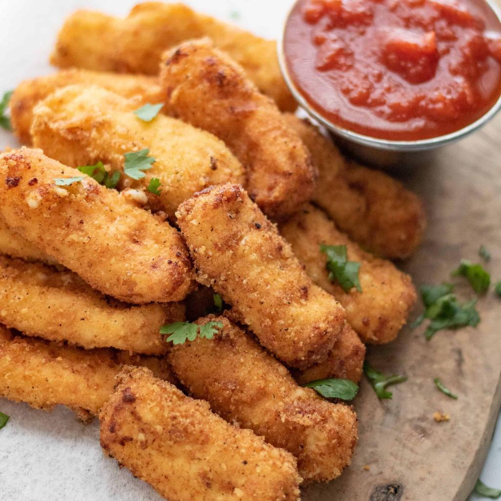 Keto Mozzarella Cheese Sticks - Gluten Free Fried Cheese Sticks