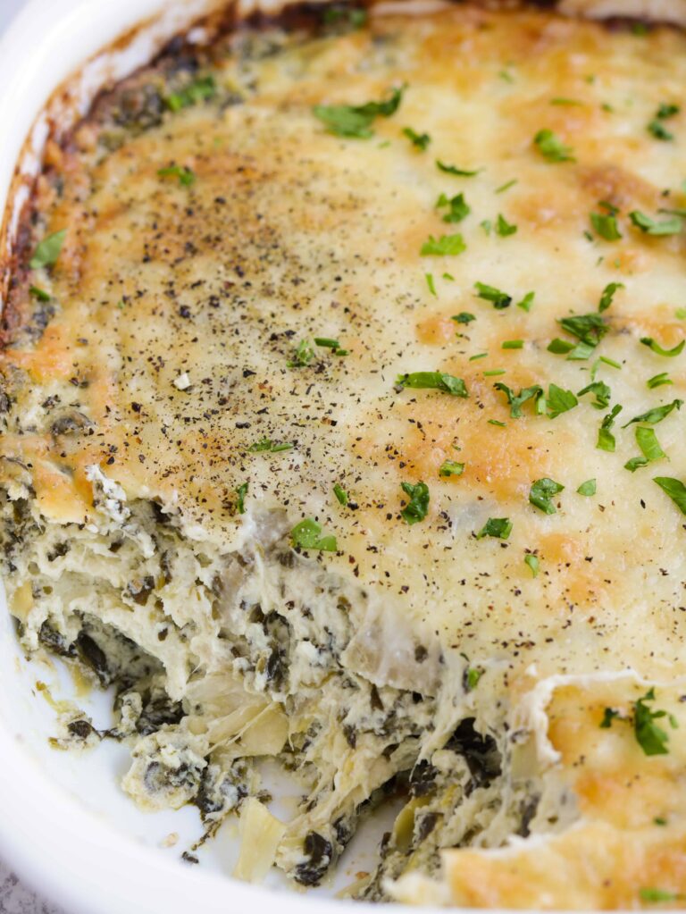 Keto Chicken Spinach and Artichoke Casserole