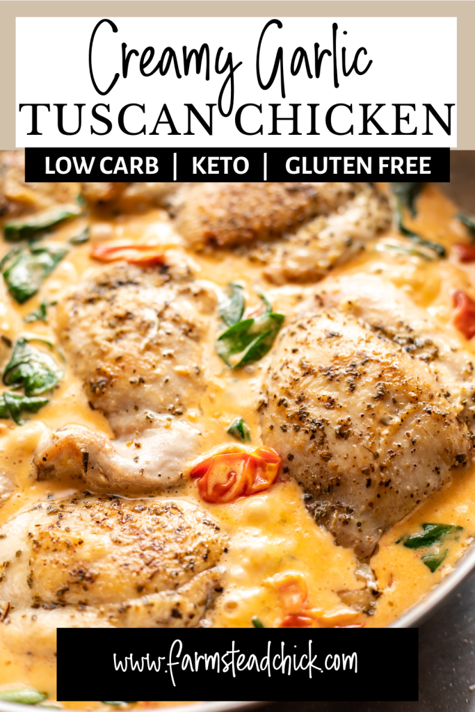 Creamy Tuscan Chicken Recipe Pinterest Graphic