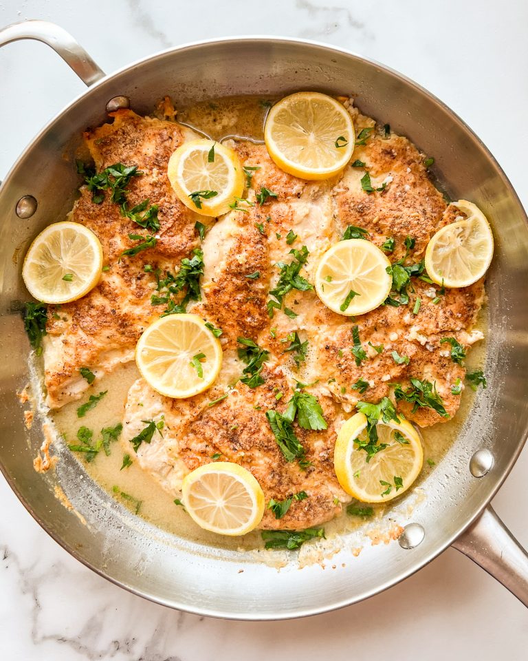 lemon chicken in a skillet