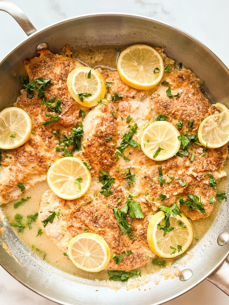 lemon chicken in a skillet