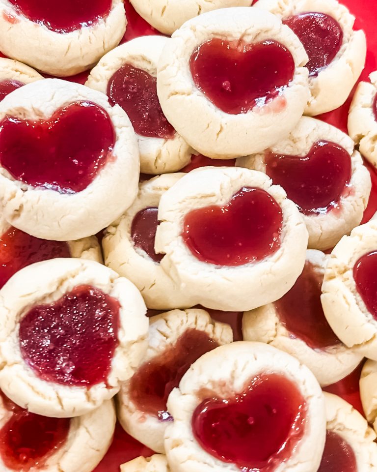 Valentine’s Day Thumbprint Cookies